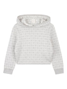 Felpa per bambina Givenchy Kids grigia con motivo jacquard con logo - Rubino Kids