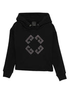 Felpa per bambina Givenchy Kids nera con cappuccio e strass - Rubino Kids