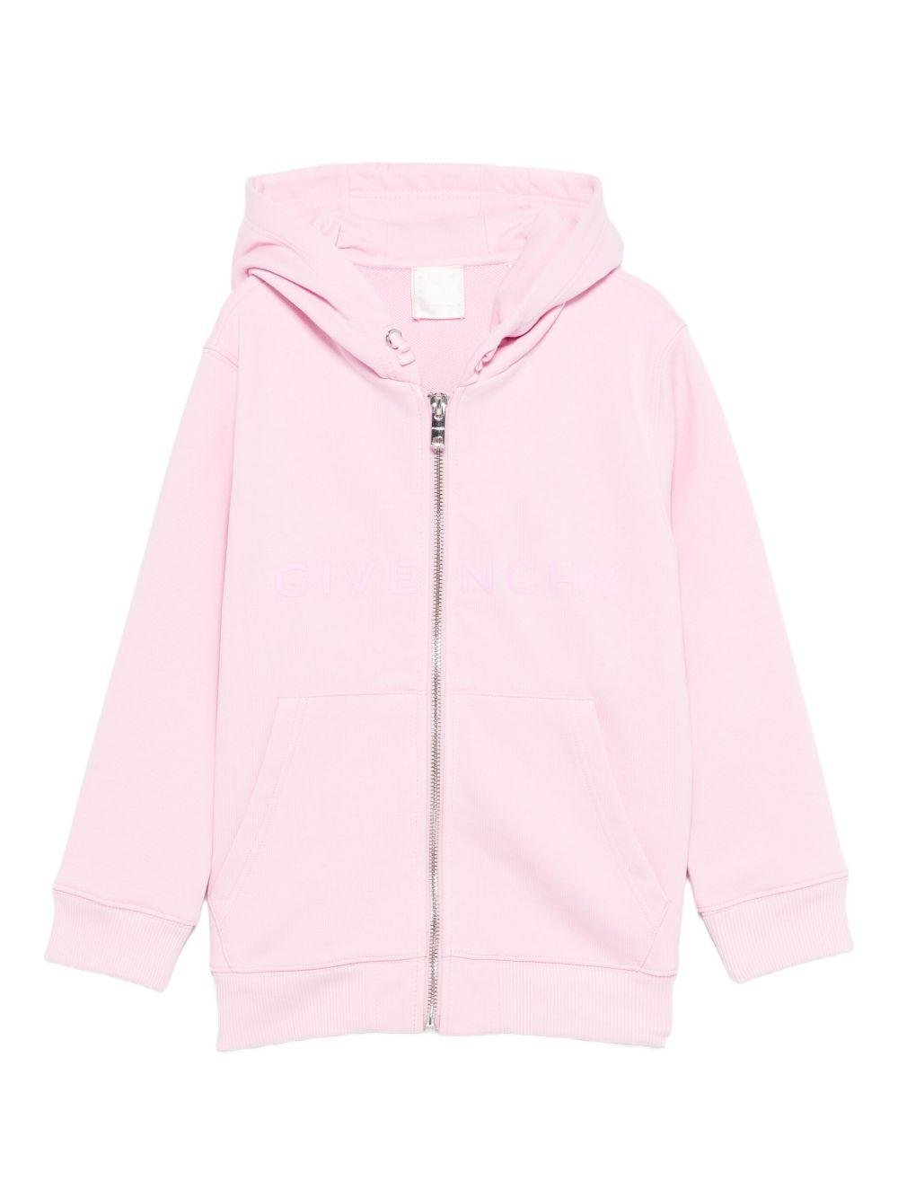Felpa per bambina Givenchy Kids rosa con cappuccio - Rubino Kids