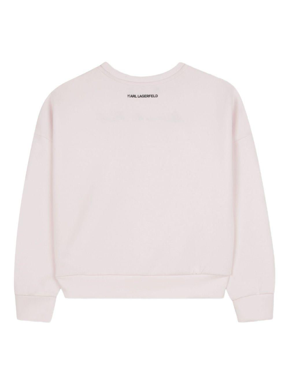 Felpa per bambina Karl Lagerfeld Kids rosa con stampa grafica - Rubino Kids
