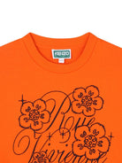 Felpa per bambina Kenzo Kids arancione con applicazione con logo - Rubino Kids