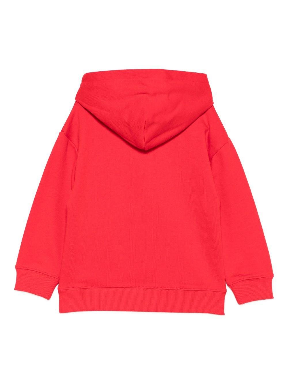 Felpa per bambina Marc Jacobs Kids rossa con cappuccio e stampa sul davanti - Rubino Kids