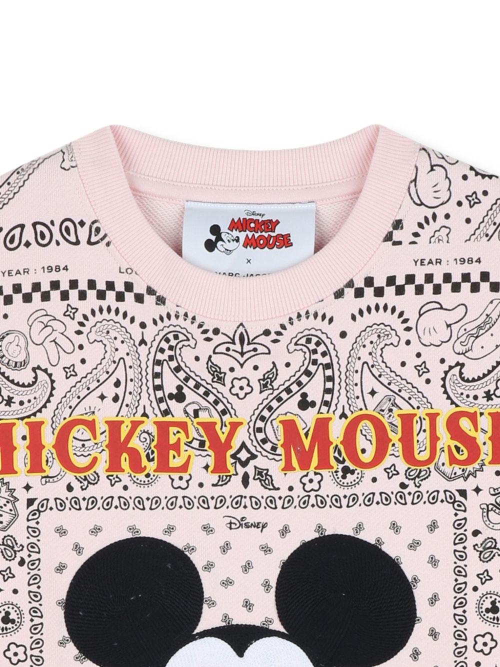 Felpa per bambina Marc Jacobs Kids x Disney Mickey Mouse rosa con stampa paisley - Rubino Kids