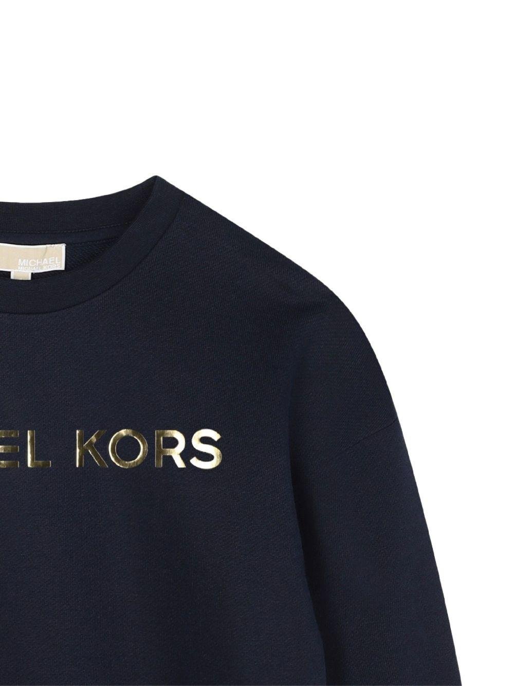 Felpa per bambina Michael Kors Kids blu con stampa logo - Rubino Kids