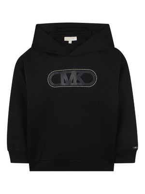 Felpa per bambina Michael Kors Kids nero con strass