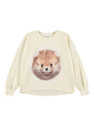 Felpa per bambina Molo beige con stampa sul davanti - Rubino Kids