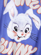 Felpa per bambina Molo blu con stampa Rabbit - Rubino Kids