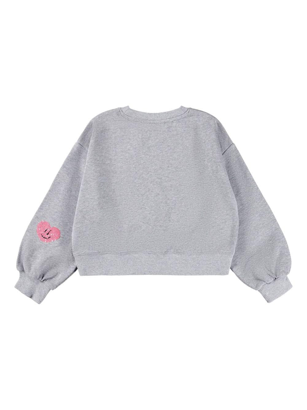 Felpa per bambina MOLO grigia con decorazione con paillettes - Rubino Kids