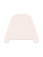 Felpa per bambina Moncler Enfant rosa con applicazione logo - Rubino Kids