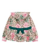 Felpa per bambina Monnalisa animalier con dettaglio rose e fiori - Rubino Kids