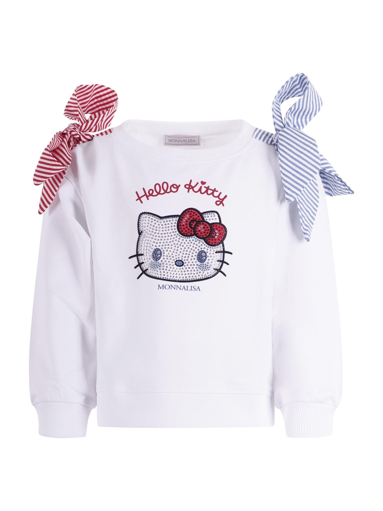 Felpa per bambina Monnalisa bianca con decorazione - Rubino Kids