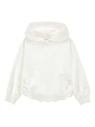 Felpa per bambina Monnalisa bianca con orlo a smerlo - Rubino Kids