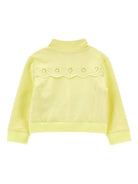 Felpa per bambina Monnalisa gialla con ricamo a fiori - Rubino Kids