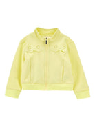 Felpa per bambina Monnalisa gialla con ricamo a fiori - Rubino Kids