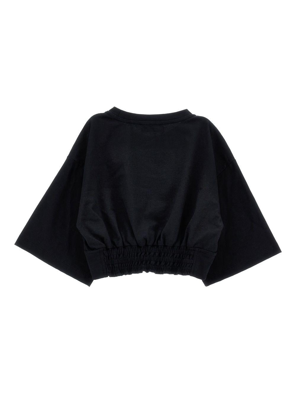 Felpa per bambina Monnalisa nero in jersey - Rubino Kids