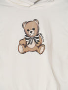 Felpa per bambina Moschino Kids bianco con stampa Teddy - Rubino Kids