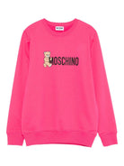 Felpa per bambina Moschino Kids fucsia con stampa Teddy Bear - Rubino Kids