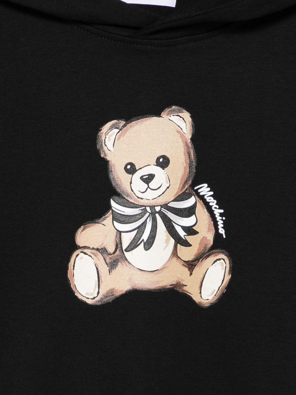 Felpa per bambina Moschino Kids nera con stampa orsetto - Rubino Kids