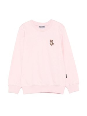 Felpa per bambina Moschino Kids rosa con logo Teddy Bear