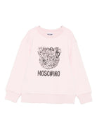 Felpa per bambina Moschino Kids rosa con motivo orso - Rubino Kids