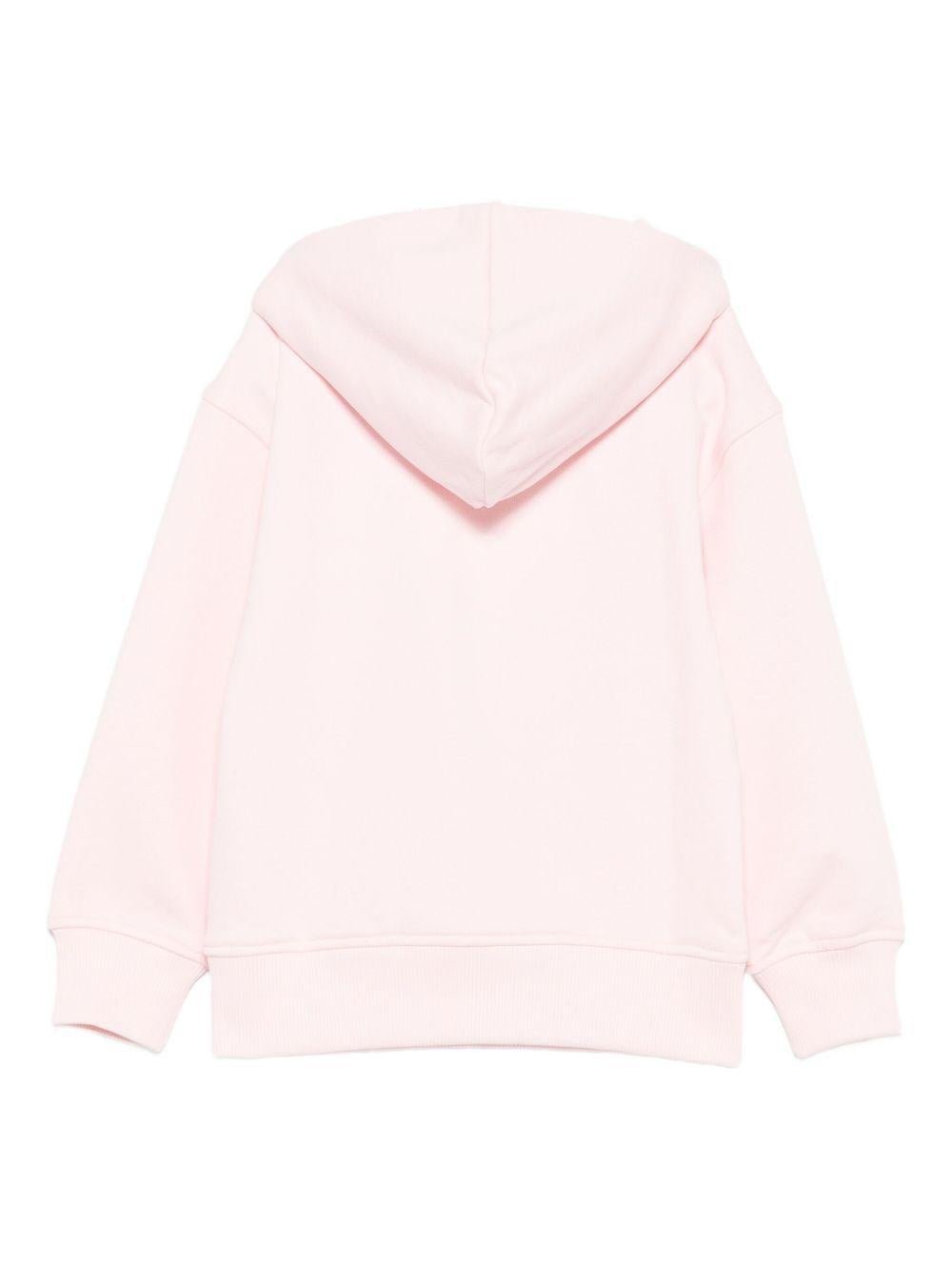 Felpa per bambina Moschino Kids rosa con stampa orsetto e note musicali - Rubino Kids