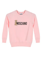 Felpa per bambina Moschino Kids rosa con stampa Teddy Bear - Rubino Kids