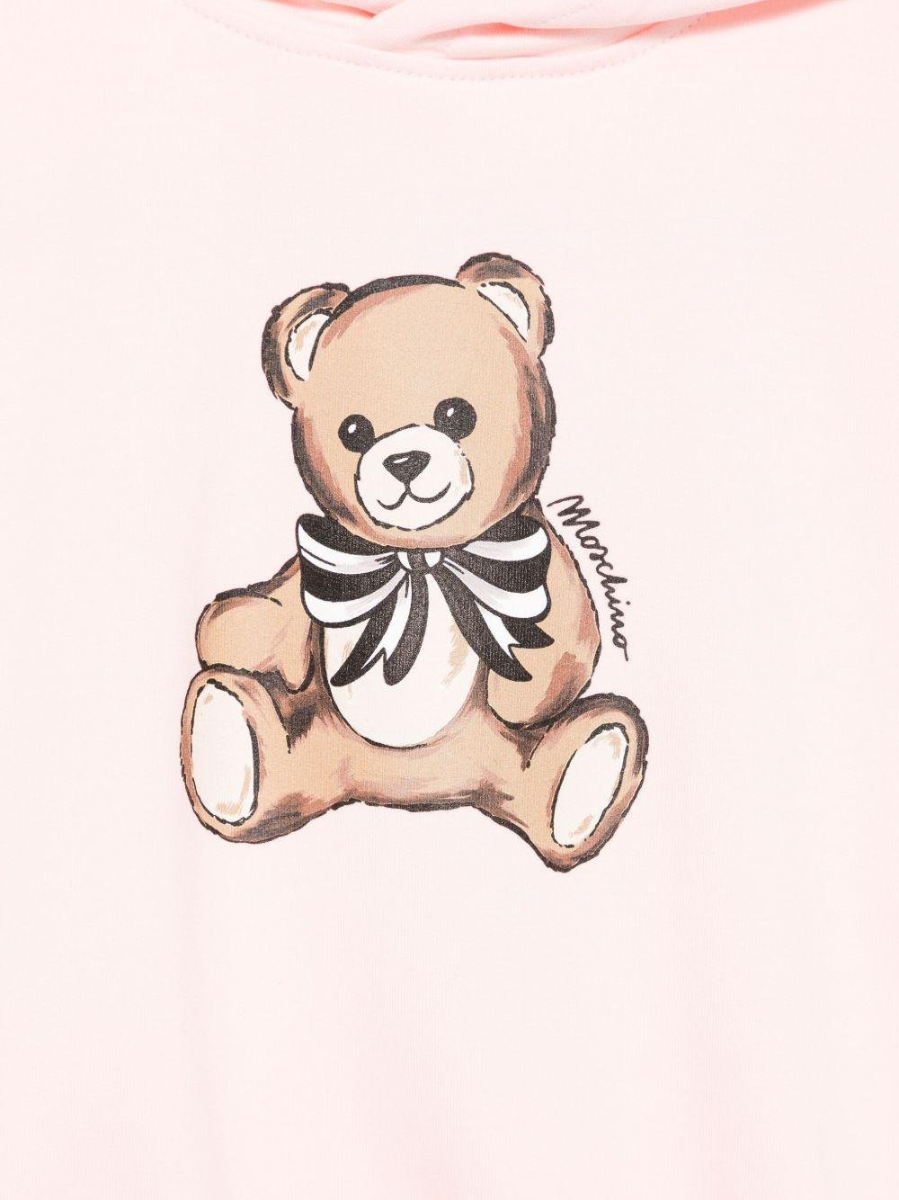 Felpa per bambina Moschino Kids rosa con stampa Teddy Bear - Rubino Kids