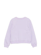 Felpa per bambina Moschino Kids viola con stampa orsetto sul davanti - Rubino Kids