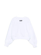 Felpa per bambina MSGM Kids bianca con applicazione logo - Rubino Kids