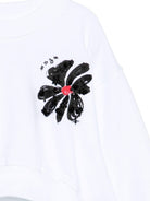 Felpa per bambina MSGM Kids bianca con applicazione logo - Rubino Kids