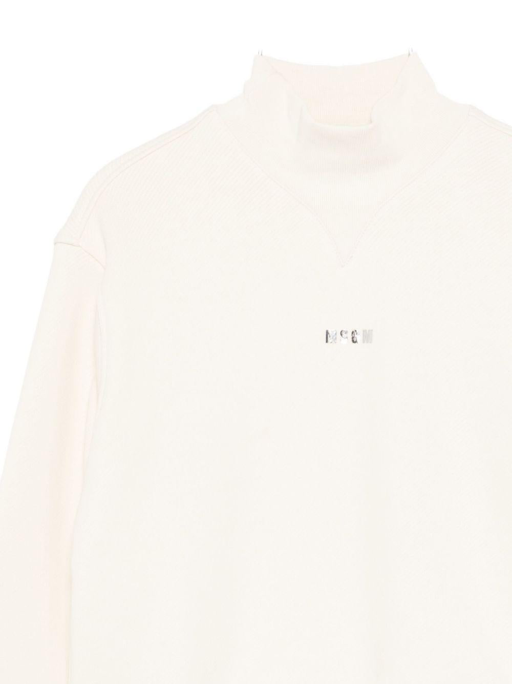 Felpa per bambina MSGM Kids bianca con collo alto - Rubino Kids