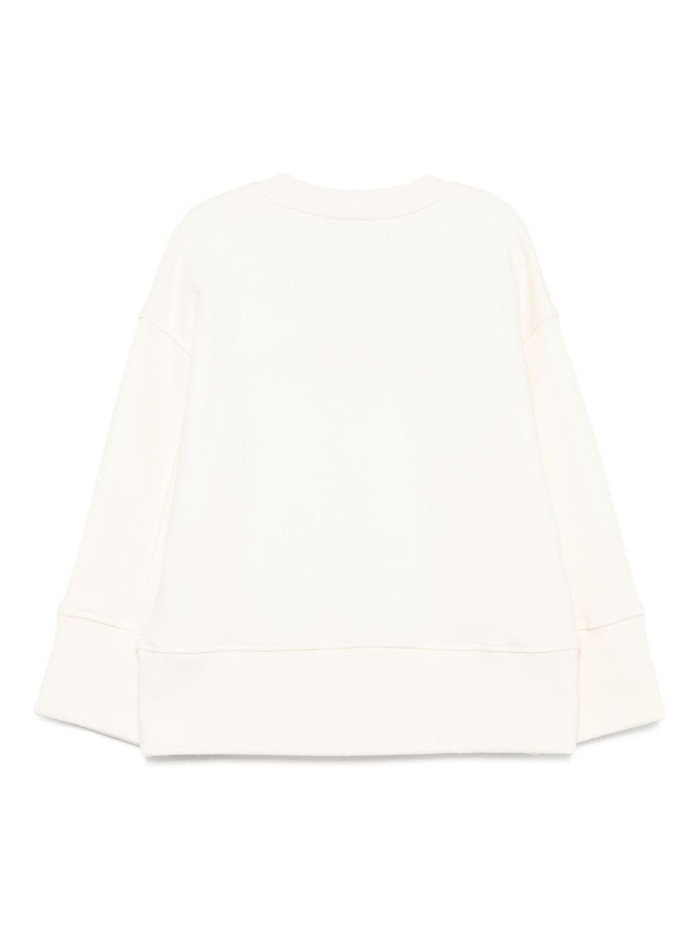 Felpa per bambina MSGM Kids bianco con logo sul davanti - Rubino Kids