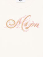 Felpa per bambina MSGM Kids bianco con logo sul davanti - Rubino Kids