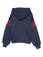Felpa per bambina MSGM Kids blu con cappuccio color block - Rubino Kids