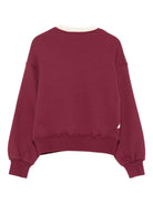 Felpa per bambina MSGM Kids bordeaux con scollo a V - Rubino Kids
