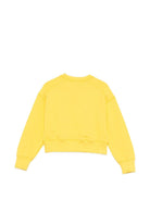 Felpa per bambina MSGM Kids gialla con applicazione logo - Rubino Kids
