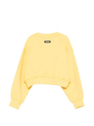 Felpa per bambina MSGM Kids gialla con applicazione logo - Rubino Kids