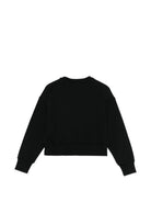 Felpa per bambina MSGM Kids nera con applicazione logo - Rubino Kids