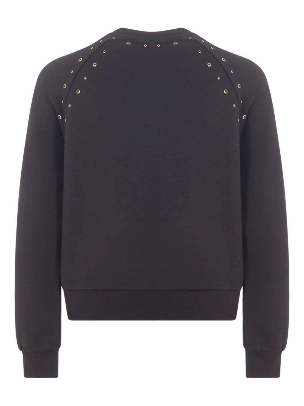 Felpa per bambina MSGM Kids nera con borchie color oro - Rubino Kids