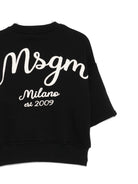 Felpa per bambina MSGM Kids nera con logo - Rubino Kids