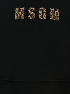 Felpa per bambina MSGM Kids nero con logo leopardato - Rubino Kids