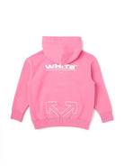 Felpa per bambina Off - White Kids rosa con logo sul davanti - Rubino Kids