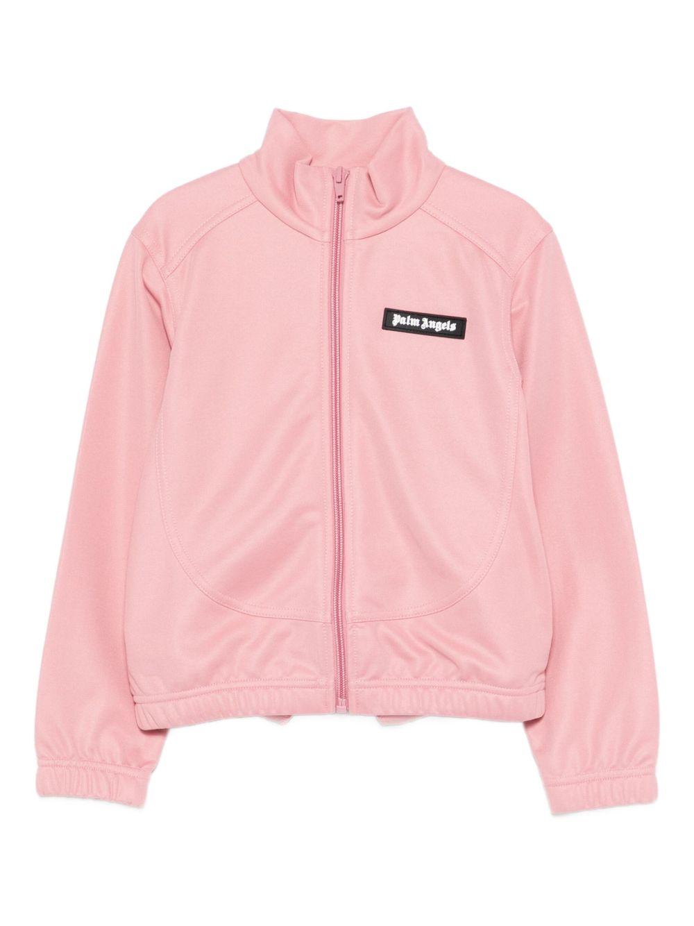 Felpa per bambina Palm Angels Kids rosa con zip - Rubino Kids