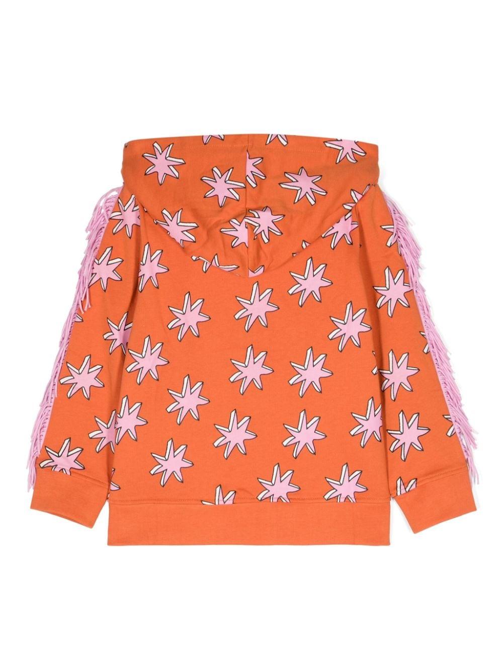 Felpa per bambina Stella McCartney Kids arancione con stampa grafica - Rubino Kids