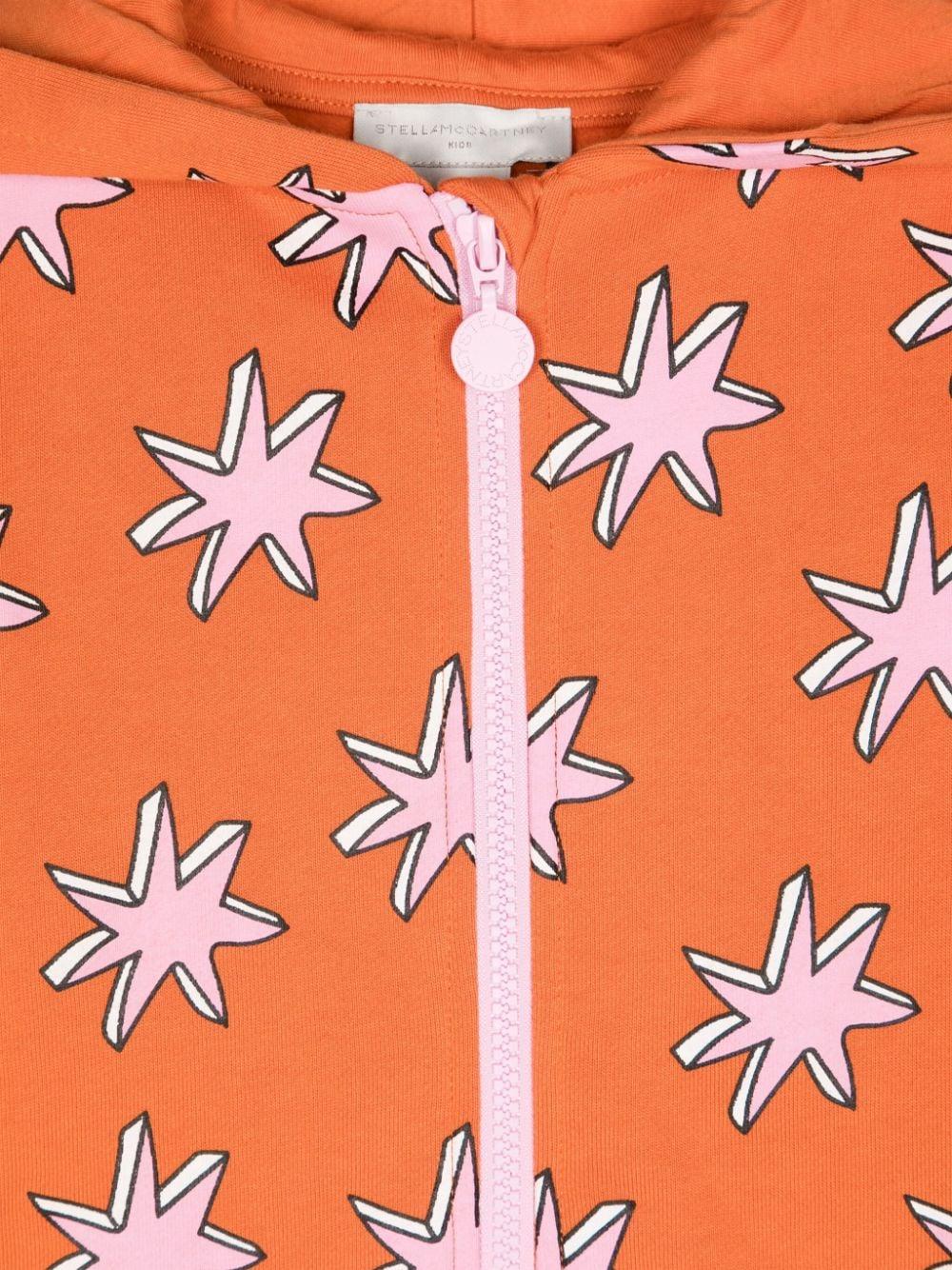 Felpa per bambina Stella McCartney Kids arancione con stampa grafica - Rubino Kids