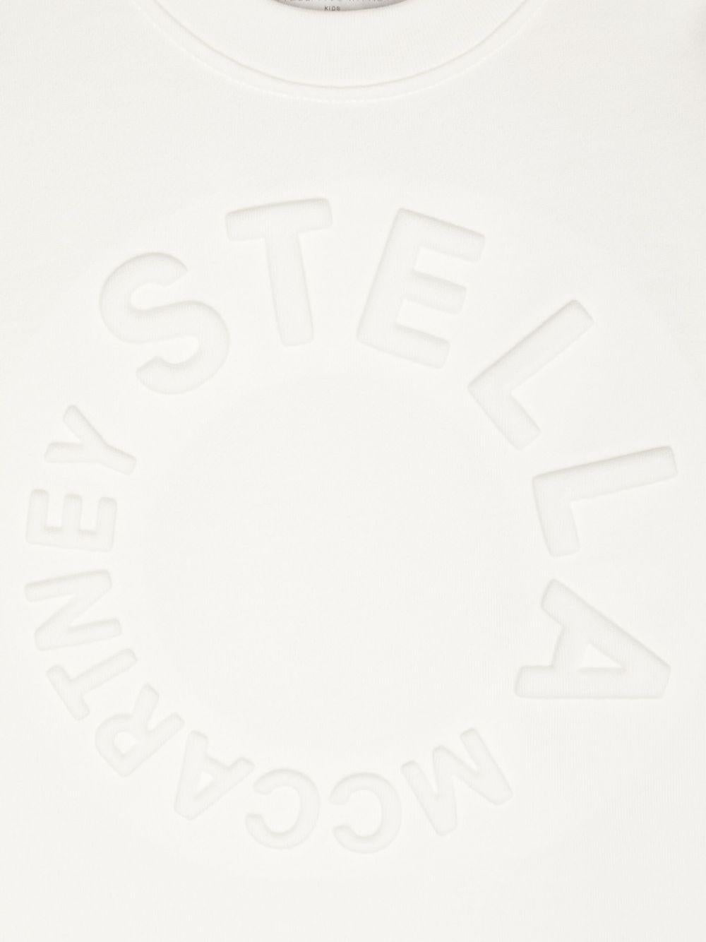 Felpa per bambina Stella McCartney Kids bianca con logo goffrato sul davanti - Rubino Kids