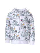 Felpa per bambina Stella McCartney Kids bianca con stampa logo floreale all - over - Rubino Kids
