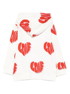 Felpa per bambina Stella McCartney Kids bianco con motivo a cuore - Rubino Kids