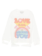 Felpa per bambina Stella McCartney Kids bianco con stampa arcobaleno - Rubino Kids