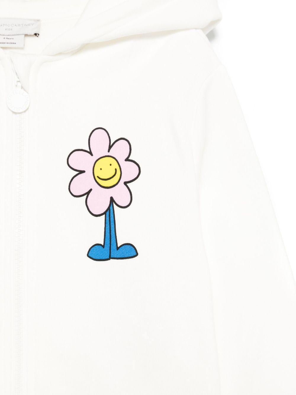 Felpa per bambina Stella McCartney Kids bianco con stampa margherita - Rubino Kids
